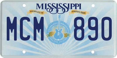 MS license plate MCM890