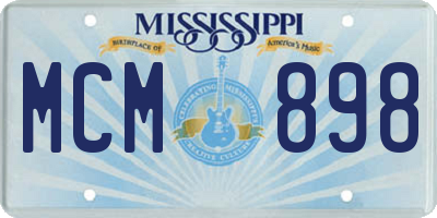 MS license plate MCM898