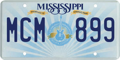 MS license plate MCM899