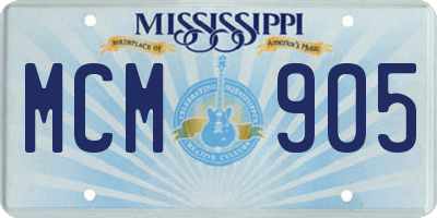 MS license plate MCM905