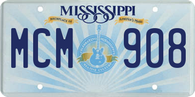 MS license plate MCM908