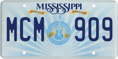 MS license plate MCM909