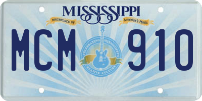 MS license plate MCM910