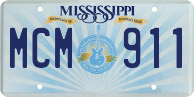 MS license plate MCM911