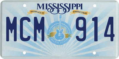 MS license plate MCM914