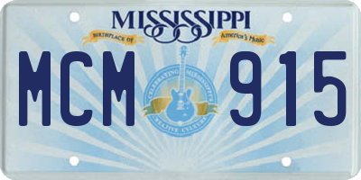 MS license plate MCM915