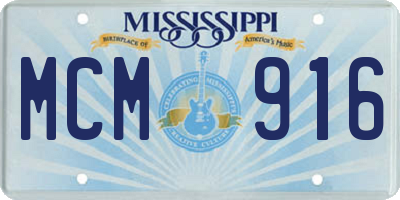 MS license plate MCM916