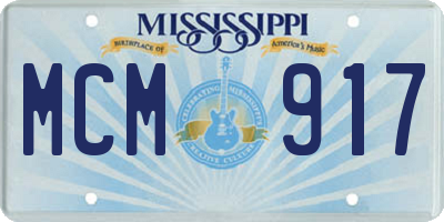 MS license plate MCM917