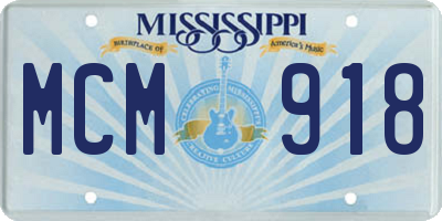 MS license plate MCM918