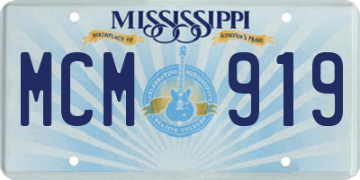 MS license plate MCM919