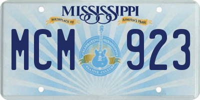 MS license plate MCM923