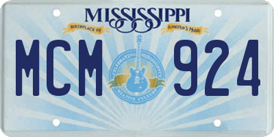 MS license plate MCM924