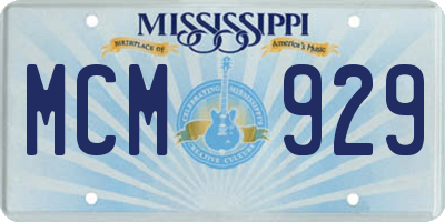 MS license plate MCM929