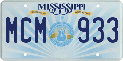 MS license plate MCM933