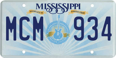 MS license plate MCM934