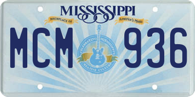 MS license plate MCM936