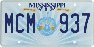 MS license plate MCM937