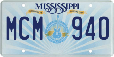 MS license plate MCM940