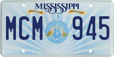 MS license plate MCM945