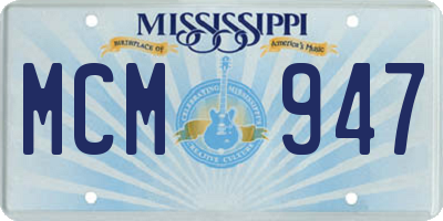 MS license plate MCM947