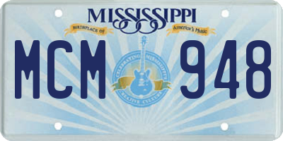 MS license plate MCM948