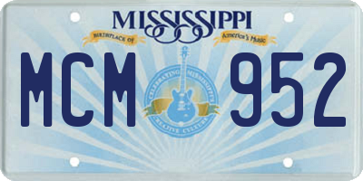 MS license plate MCM952