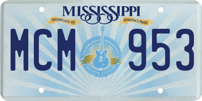MS license plate MCM953