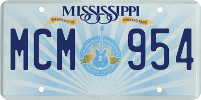 MS license plate MCM954