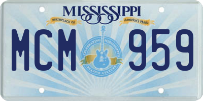 MS license plate MCM959