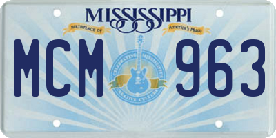 MS license plate MCM963