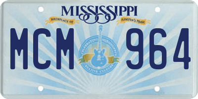 MS license plate MCM964