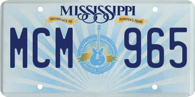 MS license plate MCM965