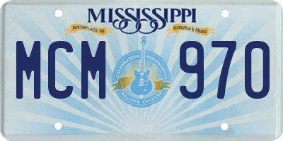 MS license plate MCM970