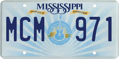 MS license plate MCM971