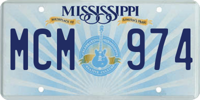 MS license plate MCM974
