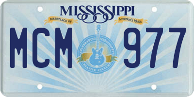 MS license plate MCM977