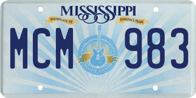 MS license plate MCM983