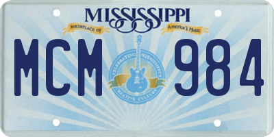 MS license plate MCM984