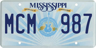 MS license plate MCM987