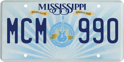 MS license plate MCM990