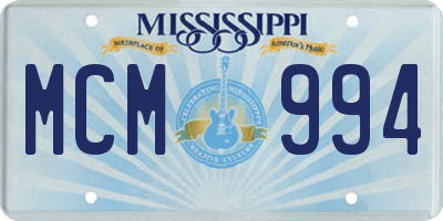 MS license plate MCM994