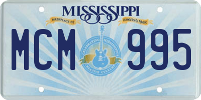 MS license plate MCM995
