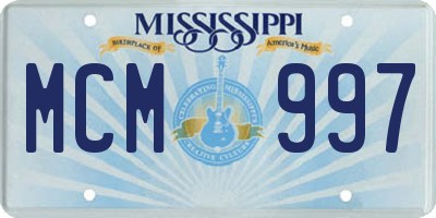 MS license plate MCM997