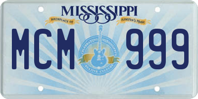 MS license plate MCM999