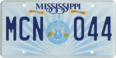 MS license plate MCN044