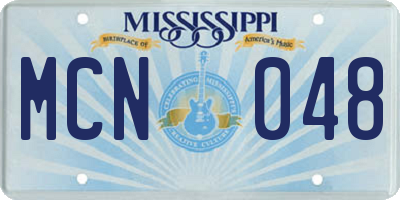 MS license plate MCN048