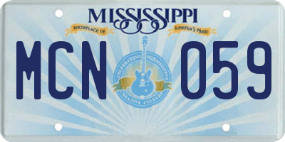 MS license plate MCN059