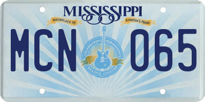 MS license plate MCN065
