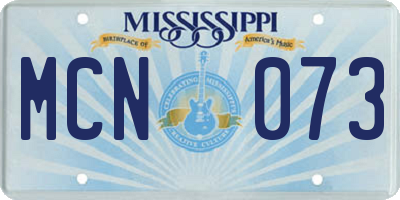 MS license plate MCN073