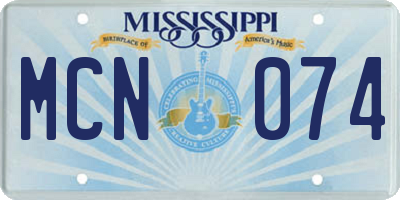 MS license plate MCN074
